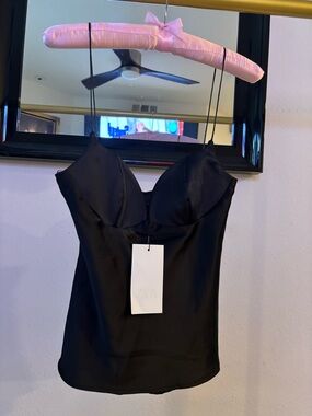 Zara Black Satin Bustier Cami